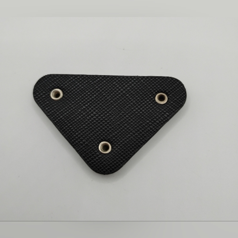 Prada Black and Silver Logo Embro Patch AUTHENTIC ONLY 1 LEFT - Picture 2 of 2